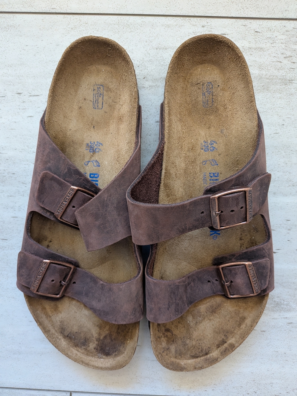 Birkenstock Arizona Two-Strap Sandals in Brown Leather